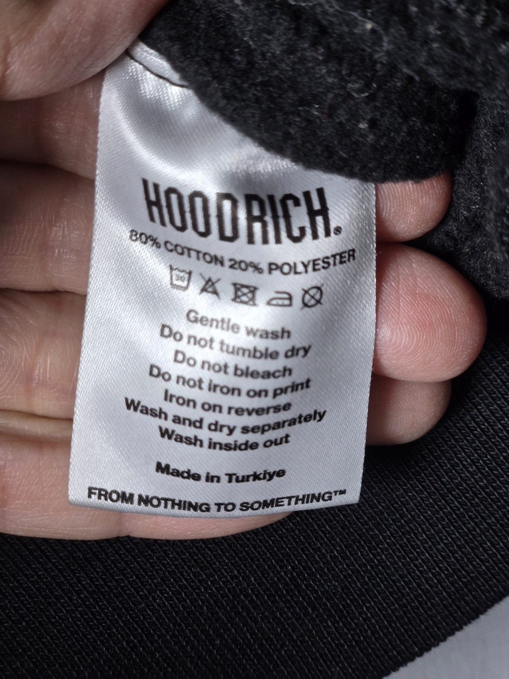 Hoodrich Black Cropped Hoodie with Cherub Graphic - Picture 7 of 8